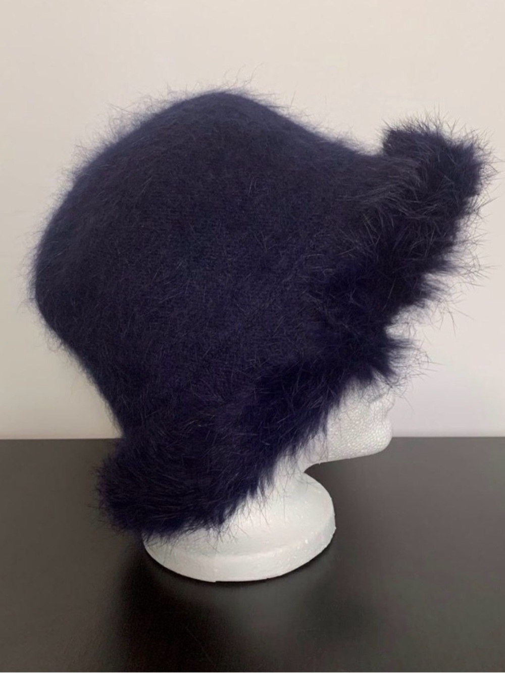 Deep Blue Rabbit/Angora Wool Blend Hat